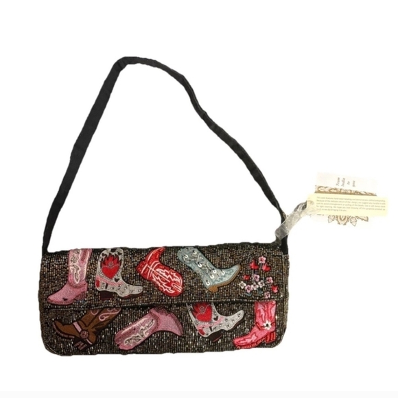 Rare Brand New Release Viral Cowboy Boots Beaded Bag Made In India - Picture 1 of 2